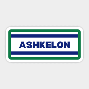 Ashkelon City in Israel Flag Colors Sticker